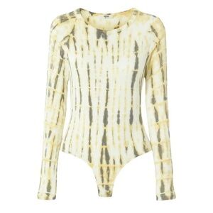 Agolde Leila Ribbed Tie-Dyed Stretch-Jersey Bodysuit